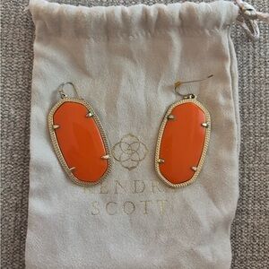 Kendra Scott Orange and Gold Earrings